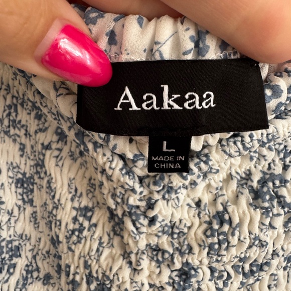 Aakaa Blue and White Floral Dress - Picture 4 of 6